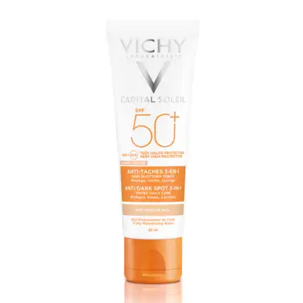 VICHY CAPITAL SOLEIL SOIN ANTI TACHES TEINTEE 3EN1 SPF50 50ML