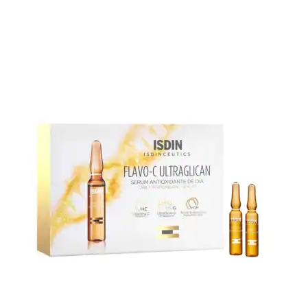 isdin isdinceutics flavo-c ultraglican antioxydant et hydratant 30 unidoses de 2 ml