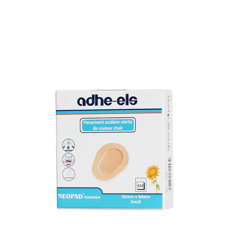 pansement-oculaire-sterile-de-couleur-clair-adhe-els-neopad-corrector-small-26x50mm ADHE-ELS NEOPAD ETUI S 62MMX50MM BT/10