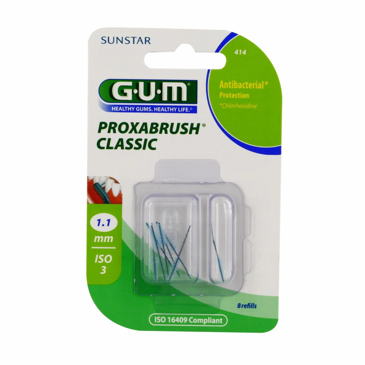 GUM-Brossettes-interdentaires-proxabrush-classic-414-1-mm-blister-de-8-15466_101_1390305425-1536x1536 GUM Brossette Interdentaire Proxabrush Classic 1,1mm 414
