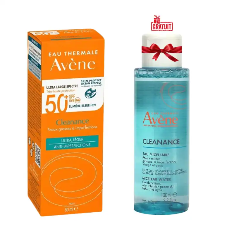 avene-cleanance-solaire-ultra-leger-anti-imperfection-spf50-50ml-eau-micellaire-100ml-offert L'Avène Cleanance Solaire Ultra Léger Anti-Imperfections SPF50 50ml + Eau Micellaire 100ml Offert